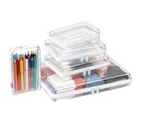 PARTNERJOY Clear Hard Shell Zipper Case, Transparent, SSMMXL