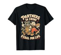 Partners in Crime Feral for Life Raccoon Opossum Value Graphic T-Shirt