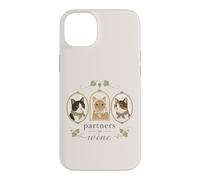 Partners In Wine Cats Vintage Feline Humor Cat Lovers Case for iPhone 14 Plus