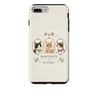 Partners In Wine Cats Vintage Feline Humor Cat Lovers Case for iPhone 7 Plus/8 Plus