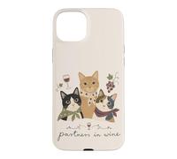 Partners In Wine Cats Wine Lover Cat Lover Feline Case for iPhone 15 Plus