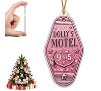 Parton Memorial 2026 Acrylic Pink Christmas Ornament, Dolly Memorial Gift | 2D Flat 1946-2026 Country Music Keepsake, Collectible Holiday Tree Decoration for Birthday Christmas, Cute Car Accessorie