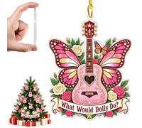 Parton Memorial 2026 Acrylic Pink Christmas Ornament, Dolly Memorial Gift | 2D Flat 1946-2026 Country Music Keepsake, Collectible Holiday Tree Decoration for Birthday Christmas, Cute Car Accessorie