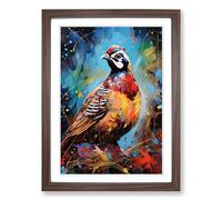 Partridge Action Painting Framed Print | A2 Walnut Framed Wall Art | Ready to Hang | Modern Historical Picture | Living Room Bedroom Lounge Office