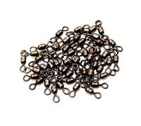 Partridge APS Carp & Predator Stainless Steel Power Swivels - Compact, Heavy-Duty Crane Swivels with Black Finish - 3X Stronger Than Brass (10pcs) 100lb