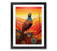 Partridge Colour Field Framed Print | A2 Black Framed Wall Art | Ready to Hang | Modern Nature Picture | Living Room Bedroom Lounge Office