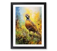 Partridge Impressionism Framed Print | A2 Black Framed Wall Art | Ready to Hang | Impressionist Nature Picture | Living Room Bedroom Lounge Office