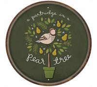 Partridge in a Pear Tree Happy Holiday Round Tin Sign Funny Iron Painting Animal Metal Sign Home Decoration for Bedroom Living Room Coffee Bar Club Pub Round Metal Sign 12x12 Inch