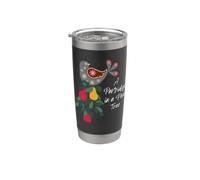 Partridge in a Pear Tree Twelve Days of Christmas Song Brown Stainless Steel Insulated Tumbler