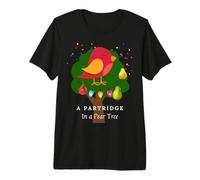 Partridge in a Pear Tree Twelve Days of Christmas Song Premium T-Shirt