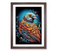 Partridge Line Framed Print | A2 Walnut Framed Wall Art | Ready to Hang | Modern Nature Picture | Living Room Bedroom Lounge Office