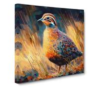 Partridge Neo-Impressionism | Canvas Wall Art Print | Framed Ready to Hang Picture | Modern Art for Living Room Bedroom Kitchen Home | 20x20 Inch
