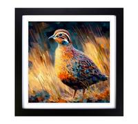 Partridge Neo Impressionism Framed Wall Art Print 18x18 Inch Black
