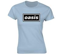 Partridge Oasis Definitely Maybe Decca Logo Ladies Blue T Shirt (X-Large)