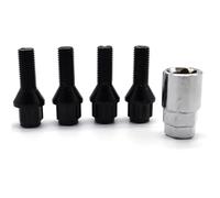 Parts Compatible With BMW For 3 Series E30 E36 E46 E90 E91 E92 E93 4X Car Alloy Wheel Bolts Nuts Lugs Black M12x1.5 17mm Hex Taper