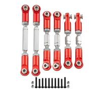 Parts For Arrma For Mojave 4x4 4s For Blx 1/8 Aluminum Alloy Steering Link Rod Set Rc Monster Trucks Car Parts(Red)
