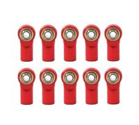 Parts For Axial For Scx10 D90 D110 For Tamiya Cc01 For Racing 1/10 10pcs Metal M4 20mm Aluminum Link Tie Rod End Ball Joint Rc Car Crawler(Red)