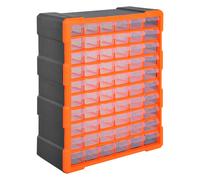 Parts Organizer Cabinet Orange Polypropylene 60-Drawer 38x16x47.5cm Wall Mounted