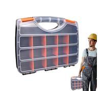 Parts Organizer - Nail and Screw Organizer, 12X2X10 Inch Parts Organizer with Removable Dividers, Hardware Toolbox, Screws, Bolts, Nails