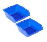 Parts Storage Box, PE Plastic Organizers for Shelf Screw Sorting, 2-Pack(blue)