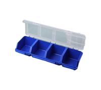 Parts Storage Box Plastic Screw Organizer Box with 4 Compartment Tool Part Container Bin with Lid Display Storage Case A