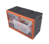 Parts - Wall-mountable Stackable Organizer Cabinet Drawers for Hardware Electronic Components Small Plastic Tool Storage Box with Multi-Grid (360 x 240 x 180 mm PP Material)(Orange)