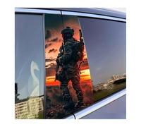 Parts Warrior Sunset Soldier Car B Pillar Sticker Easy to Apply and Remove Protective Car Parts with