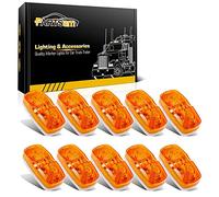 Partsam 10x Amber Tiger Eye Dual Bubble LED Marker Light [DOT Approved] 2x4 Rectangular 10 LED for Trailer RV Camper Van Clearance Lights Assembly Indicators