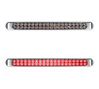 Partsam 2Pcs 17" Clear Lens Red LED Tail Light Bar - 40 LED 3rd Brake/Stop/Turn & Tail Light; DOT Approved, Sealed Waterproof Clearance Marker Identification Tail Light Bar for Trucks Trailers
