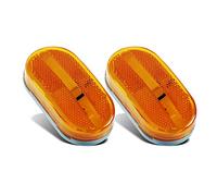 Partsam 2Pcs Amber 4 Inch LED Trailer Side Marker and Clearance Lights Lamps 6 Diodes with Reflex Lens Surface Mount, Reflective 2x4 Rectangular Rectangle Led Marker Lights Front Rear Truck RV Camper