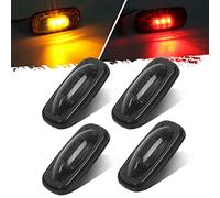 Partsam 2x Amber + 2x Red LED Fender Marker Replacement For DODGE 2003-2009 RAM 3500, Smoked Lens LED Fender Bed Side Marker Lights Set Assembly Replacement For Dodge RAM 2500 3500 HD Trucks
