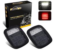 Partsam 2x LED Tail Lights 16LED Stop Brake Turn Reverse Tail Light Combination 12-5050 Red 4-5050 White Smoke Lens Compatible with Wrangler YJ TJ CJ Pick-up Truck Trailer RV