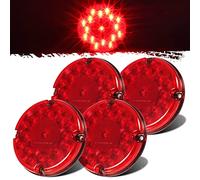 Partsam 4Pcs Red 7" Round Bus Stop Brake Tail Lights STT 17 LED Sealed LED Stop/Turn/Tail School Bus Light for Trucks Trailers Towing RVs Buses ATVs Utility Vehicles