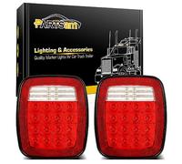 Partsam Pair 38 LED Universal Tail Brake Turn Stop License Back up Reverse Lights Rear Combination for Wrangler YJ TJ CJ Truck Trailer Boat RV,12V Stud Mounted Lamps Waterproof,Pack of 2