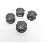 Partsdealers Wheel Nut Covers - Durable Bolt Covers Caps (4, Glossy Dark Grey, 19mm LARGE HEX Suitable)
