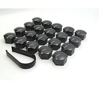 Partsdealers WHEEL NUT COVERS FOR VOLVO C30 C70 S40 S60 S80 S90 V50 V60 V70 V90 XC40 XC60 XC70 X90 BOLT CAPS + LOCKING COVERS 19mm SET (GLOSSY DARK GREY x20 +TOOL)