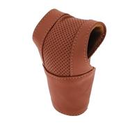 Partuto 1 Pc Automotive Manual Universal Gear Shift Knob Cover Car Stick Shifting Handle Protector Decoration Faux Leather T-shape Brown 12.5x8cm/4.92"x3.15"
