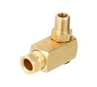 Partuto 1 Pc M8x1 Universal 90 Degree Elbow Swivel Rotating Brass Fitting Compression - Car Fitting Connector Adapter Fit 6mm - Brass Gold Tone