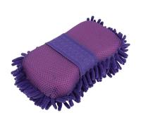 Partuto 1 Pc Universal Car Wash Mitts Chenille Cleaning Sponge Brush Noodle with Elastic Strap Scratch Free Soft Absorbent for Car Home Window - Purple