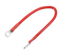 Partuto 1 Pcs 3/8" Lugs 1ft Cable Length Universal Battery Inverter Cable - Car 6 AWG Gauge Battery Cables Durable - Pure Copper Rubber Red