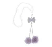 Partuto 1 Pcs Artificial Crystal Bow,Mink Hair Car Rear View Mirror Pendant Accessories Car Hanging Ornament Light Purple