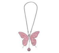 Partuto 1 Pcs Artificial Crystal Butterfly Car Rear View Mirror Pendant Accessories Car Hanging Ornament Pink