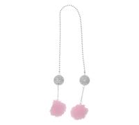 Partuto 1 Pcs Artificial Crystal Two Balls,Two Hairballs Car Rear View Mirror Pendant Accessories Car Hanging Ornament Pink