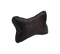 Partuto 1 Pcs Universal Car Neck Pillow - Car Seat Headrest Pillow for Neck Back Breathable - PU Leather Black Red