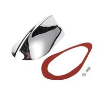 Partuto 1 Pcs Universal Front Shark Fin Antenna Cover Signal Roof Aerial for Car SUV Truck Offroad ABS Material with Adhesive Base Chrome Silver Tone