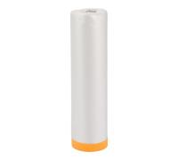 Partuto 1 Pcs Universal Pre-Taped Masking Film Plastic Cover PE Film Paper White Orange 180x2000cm / 65.62ftx70.87