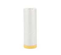 Partuto 1 Pcs Universal Pre-Taped Masking Film Plastic Cover PE Film Paper White Yellow 110x2000cm / 65.62ftx43.31