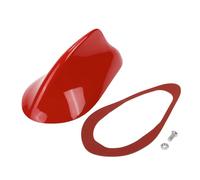 Partuto 1 Pcs Universal Shark Fin Antenna Cover Signal Roof Aerial for Car SUV Truck Offroad ABS Material with Adhesive Base Bright Red