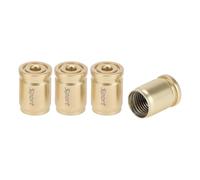 Partuto 1 Set 13x9.5x10mm Universal Tire Valve Stem Caps - Car Wheel Valve Cap Anti Crash Valve Stem Cover Tyre Valve Dust Cap Tire Valve Cap for Car SUV Bike - Stainless Steel Gold Tone