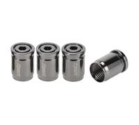 Partuto 1 Set 13x9.5x10mm Universal Tire Valve Stem Caps - Car Wheel Valve Cap Anti Crash Valve Stem Cover Tyre Valve Dust Cap Tire Valve Cap for Car SUV Bike - Stainless Steel Black